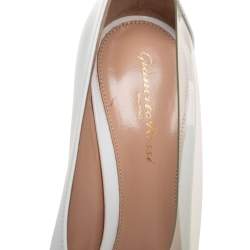 Pre Owned Gianvito Rossi White Patent Leather and PVC Deela Pointed Toe Pumps Size 40