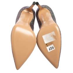 Pre Owned Gianvito Rossi Multicolor Lurex Fabric Gianvito Pointed Toe Pumps Size 36.5