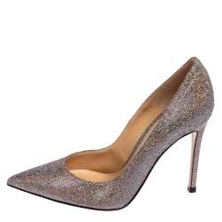 Pre Owned Gianvito Rossi Multicolor Lurex Fabric Gianvito Pointed Toe Pumps Size 36.5