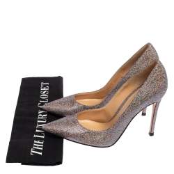 Pre Owned Gianvito Rossi Multicolor Lurex Fabric Gianvito Pointed Toe Pumps Size 36.5