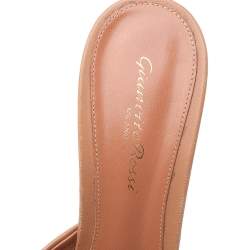 Pre Owned Gianvito Rossi Beige Studded Leather Open Toe Sandals Size 38.5