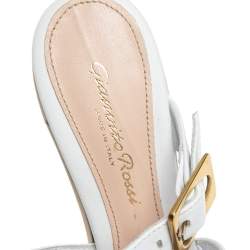 Pre Owned Gianvito Rossi White Leather Strappy Platform Sandals Size 38