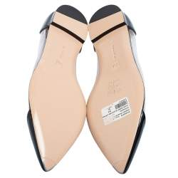Pre Owned Gianvito Rossi Black Patent Leather and PVC Plexi Ballet Flats Size 39