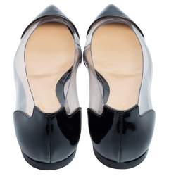 Pre Owned Gianvito Rossi Black Patent Leather and PVC Plexi Ballet Flats Size 39