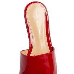 Pre Owned Gianvito Rossi Red Patent Leather Capri Flat Slides Size 36 