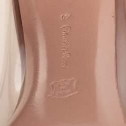 Pre Owned Gianvito Rossi Beige PVC And Leather Block Heel Pumps Size 41