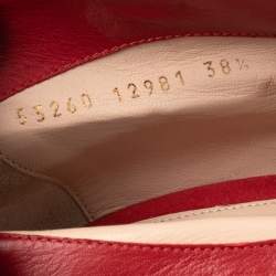 Pre Owned Gianvito Rossi Red Suede Vamp Booties Size 38.6