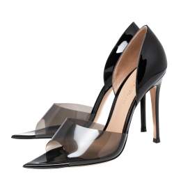 Pre Owned Gianvito Rossi Black Patent Leather and PVC Bree Pumps Size 37