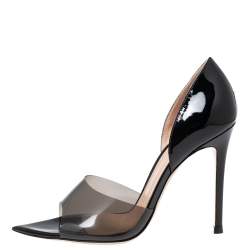 Pre Owned Gianvito Rossi Black Patent Leather and PVC Bree Pumps Size 37