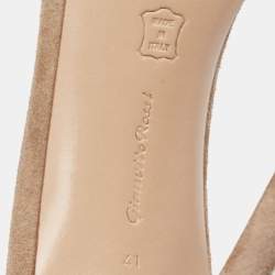 Pre Owned Gianvito Rossi Beige Suede Ankle-Strap Sandals Size 41
