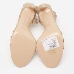 Pre Owned Gianvito Rossi Beige Suede Ankle-Strap Sandals Size 41