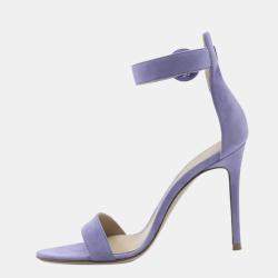 Pre Owned Gianvito Rossi Purple Suede Portofino 105mm Sandals Size EU 38