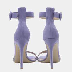 Pre Owned Gianvito Rossi Purple Suede Portofino 105mm Sandals Size EU 38