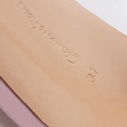 Pre Owned Gianvito Rossi Pink Leather and Mesh Alisia Slide Sandals Size 37
