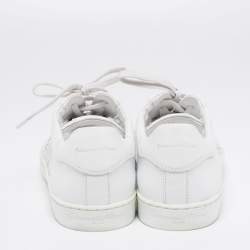 Gianvito Rossi White Leather and Fish Net Panel Low-Top Sneakers Size 40.5