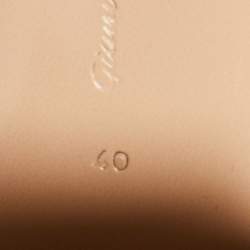 Pre Owned Gianvito Rossi Beige Leather Ribbon Block Heel Pumps Size 40