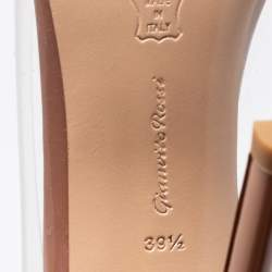 Pre Owned Gianvito Rossi Beige Patent Leather and PVC Plexi Pumps Size 39.5