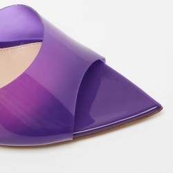 Pre Owned Gianvito Rossi Purple PVC And Leather Elle Slide Sandals Size 38
