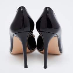 Pre Owned Gianvito Rossi Black Patent Leather Gianvito Pointed Toe Pumps Size 36