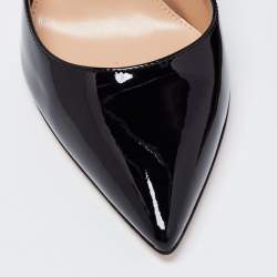 Pre Owned Gianvito Rossi Black Patent Leather Gianvito Pointed Toe Pumps Size 36