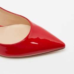 Pre Owned Gianvito Rossi Red Patent Leather Gianvito Pointed Toe Pumps Size 36 