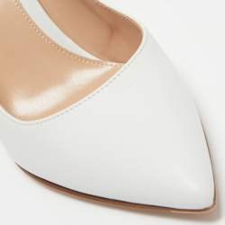Pre Owned Gianvito Rossi White Leather Gianvito Pointed Toe Pumps Size 36