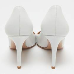 Pre Owned Gianvito Rossi White Leather Gianvito Pointed Toe Pumps Size 36