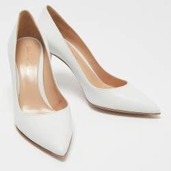Pre Owned Gianvito Rossi White Leather Gianvito Pointed Toe Pumps Size 36