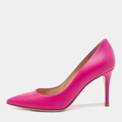 Pre Owned Gianvito Rossi Fuchsia Leather Gianvito Pumps Size 36