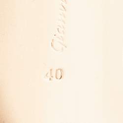 Pre Owned Gianvito Rossi Brown/Gold PVC And Patent Leather Kyle Pointed Toe Slingback Pumps Size 40