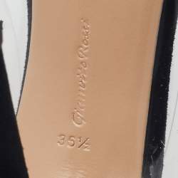 Pre Owned Gianvito Rossi Black Suede And PVC Plexi Pointed Toe Pumps Size 36.5