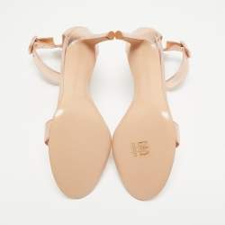 Pre Owned Gianvito Rossi Metallic Leather Portofino Ankle Strap Sandals Size 38