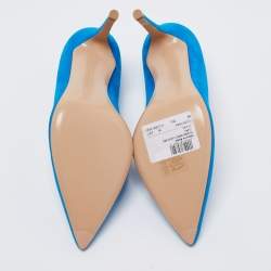 Pre Owned Gianvito Rossi Blue Suede Pointed Toe Pumps Size 38