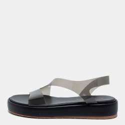 Pre Owned Gianvito Rossi Black PVC  Metropolis Platform Sandals Size 36