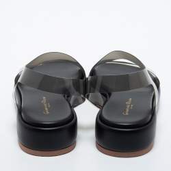 Pre Owned Gianvito Rossi Black PVC  Metropolis Platform Sandals Size 36