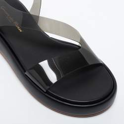 Pre Owned Gianvito Rossi Black PVC  Metropolis Platform Sandals Size 36