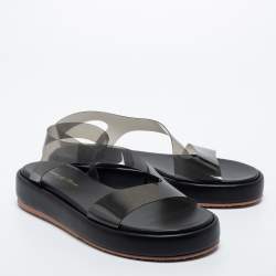 Pre Owned Gianvito Rossi Black PVC  Metropolis Platform Sandals Size 36