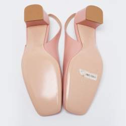 Pre Owned Gianvito Rossi Pink Leather Slingback Pumps Size 40