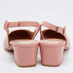 Pre Owned Gianvito Rossi Pink Leather Slingback Pumps Size 40