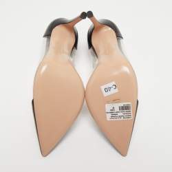 Pre Owned Gianvito Rossi Black Leather and PVC Plexi Pumps Size 39