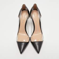 Pre Owned Gianvito Rossi Black Leather and PVC Plexi Pumps Size 39