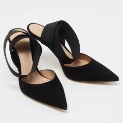 Pre Owned Gianvito Rossi Black Suede Continuity Elastic Pumps Size 36