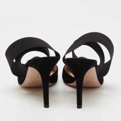 Pre Owned Gianvito Rossi Black Suede Continuity Elastic Pumps Size 36