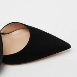 Pre Owned Gianvito Rossi Black Suede Continuity Elastic Pumps Size 36