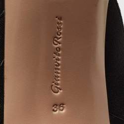 Pre Owned Gianvito Rossi Black Suede Continuity Elastic Pumps Size 36