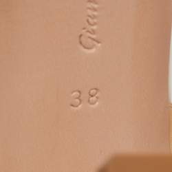 Pre Owned Gianvito Rossi Beige Leather Poppy Platform Ankle Strap Sandals Size 38