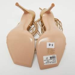 Pre Owned Gianvito Rossi Metallic Gold Leather Giza Wrapped Sandals Size 38