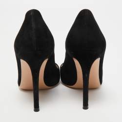 Pre Owned Gianvito Rossi Black Suede Gianvito 105 Pumps Size 35.5