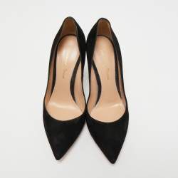 Pre Owned Gianvito Rossi Black Suede Gianvito 105 Pumps Size 35.5