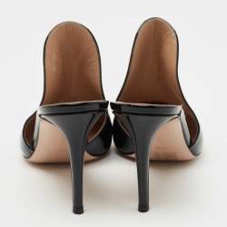 Gianvito Rossi Black Patent Leather Aramis Pointed Toe Mules Size 40